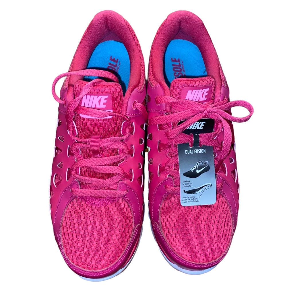 Nike NWT run 2 dual fusion, fitsole, hot pink running sneakers, size 6.5
